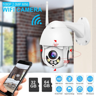 wireless ip camera outdoor speed dome 1080p hd